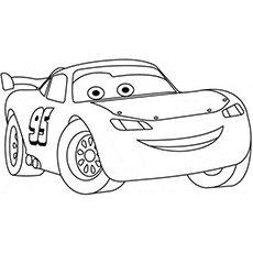 The Lightning Mcqueen race car coloring page