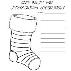 List of Christmas stocking stuff coloring page