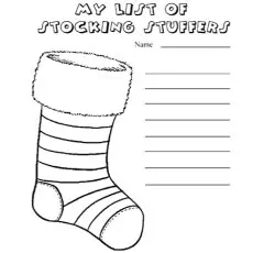 List of Christmas stocking stuff coloring page