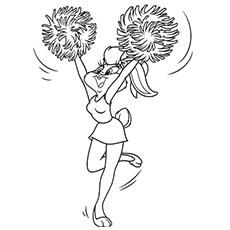 Lola bunny as a cheerleader coloring page