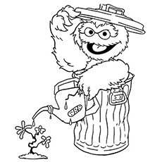 Mae watering plants cute elmo coloring pages