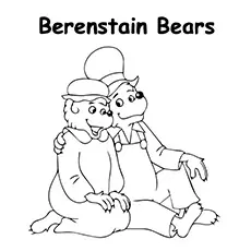The mama bear and papa berenstain bear sitting coloring pages