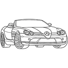 Mercedes race car coloring page