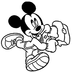 Mickey Mouse Goes to School Coloring Sheet