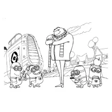 The minions with Grg Coloring Pages