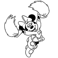 Minnie as a cheerleader coloring page
