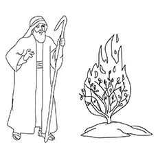 Moses and the Burning Bush coloring page_image