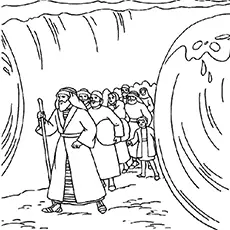 Crossing the Red Sea by Moses coloring page