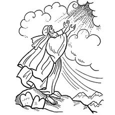 Receiving the Ten Commandments from God, Moses coloring page_image