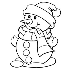 Printable cute Mr. Snowman coloring pages