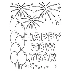 New Year holiday coloring page