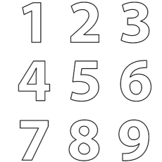 Numbers for preschool coloring page