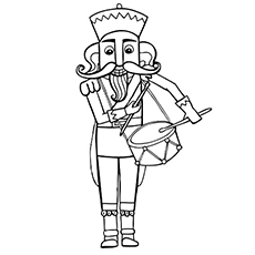 Playing the drums with Nutcracker coloring pages