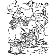 The papa bear teaching sister bear cleanliness berenstain bears coloring pages