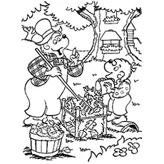 The papa bear teaching sister bear cleanliness berenstain bears coloring pages