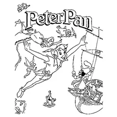 Peter Pan and the cast movie poster coloring page