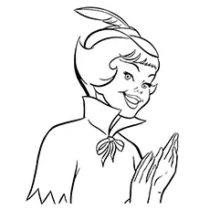 Peter Pan clapping coloring page