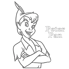 Close up of Peter Pan coloring page