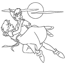 Peter Pan with Jane coloring page