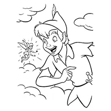 Peter Pan with Tinkerbell coloring page