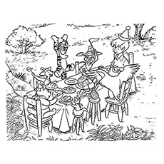 Winnie the pooh with friends disney christmas coloring pages