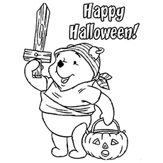 The Pooh as a viking, Disney Halloween coloring page