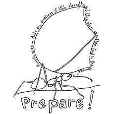 Prepare like the ant does Bible verse coloring page