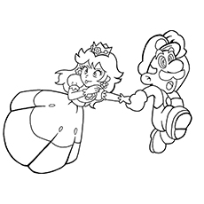 Princess Peach and Mario coloring page
