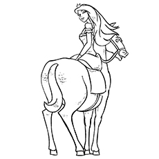 Coloring Page of Princess Riding On Her Horse Printable