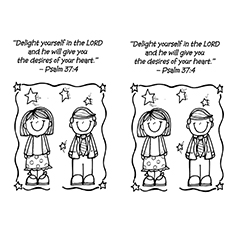The Psalm Bible verse about delighting in God coloring page