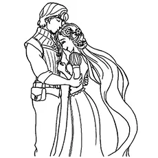 Rapunzel and flynn both happy coloring pages