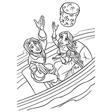 rapunzel and flynn together launching lantern coloring pages
