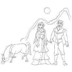 Rapunzel, flynn, maximus and pascal coloring pages