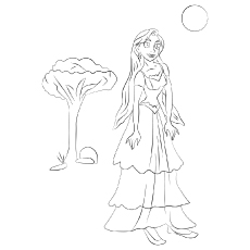 The rapunzel loves outdoors coloring pages