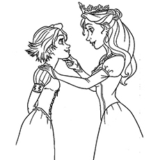 Rapunzel with her mother coloring pages