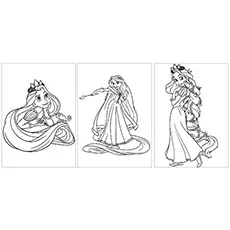 Rapunzel and pascal coloring pages