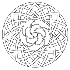 Rose shape geometric coloring pages_image