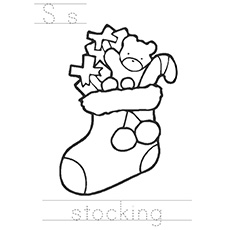 The s for stocking doll coloring page