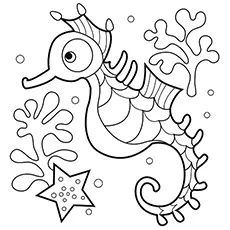 Seahorse under water Coloring Pages