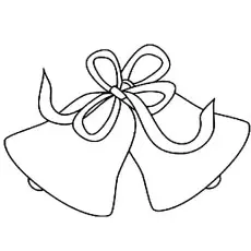Simple bell with a ribbon coloring page