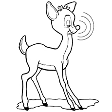 Simple Rudolph the red nosed reindeer coloring pages
