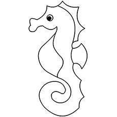 Simple Picture of Seahorse to Color