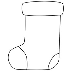 Simple Christmas stocking coloring page
