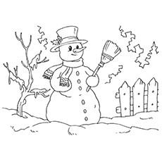 Snowman Christmas coloring page