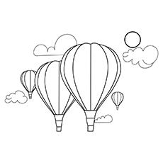 Beautiful hot air balloon coloring pages