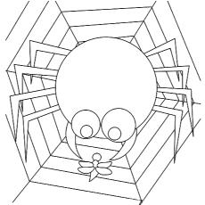 Spider web coloring page