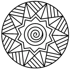Stars and swirls geometric coloring pages
