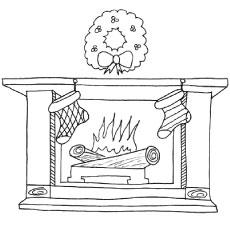 Hung Christmas stocking coloring page