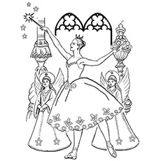 Sugar plum fairy in Nutcracker coloring pages_image