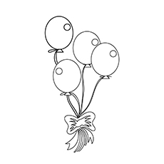 Balloons tied with ribbon coloring page